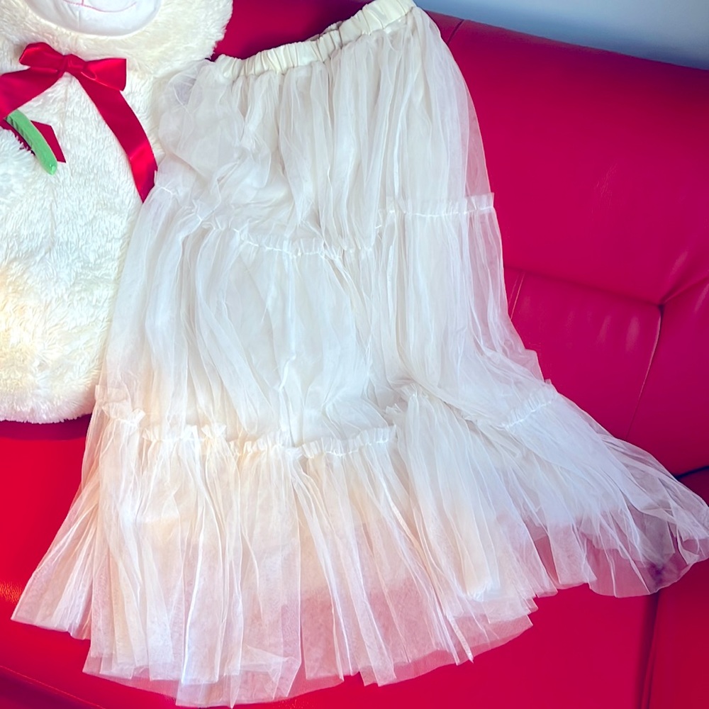 Mesh midi overlay skirt
